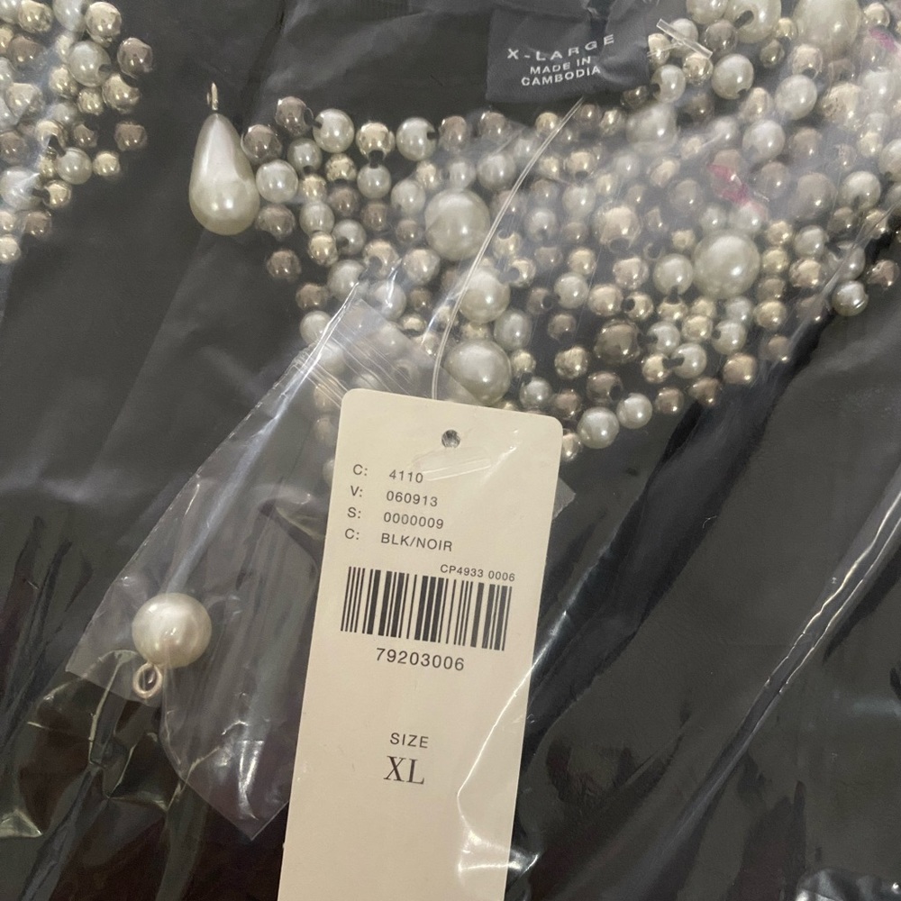 Anthropologie Maeve Faux Leather Puff-Sleeve Blouse XL new Embellished collar - Picture 8 of 8